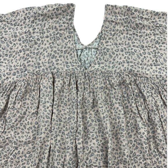 White Birch Leopard Print Babydoll Blouse - Picture 4 of 9